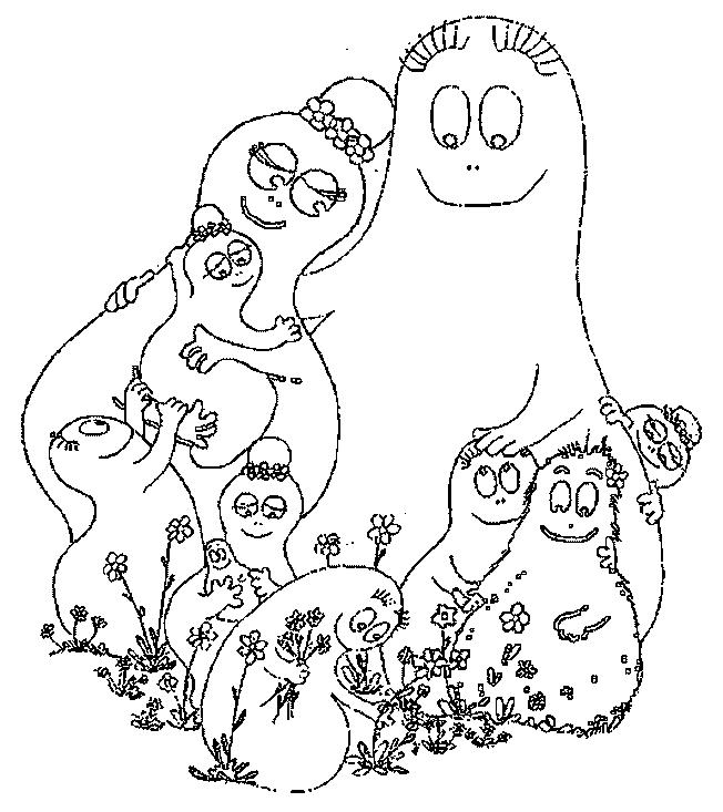 coloriage famille barbapapa
